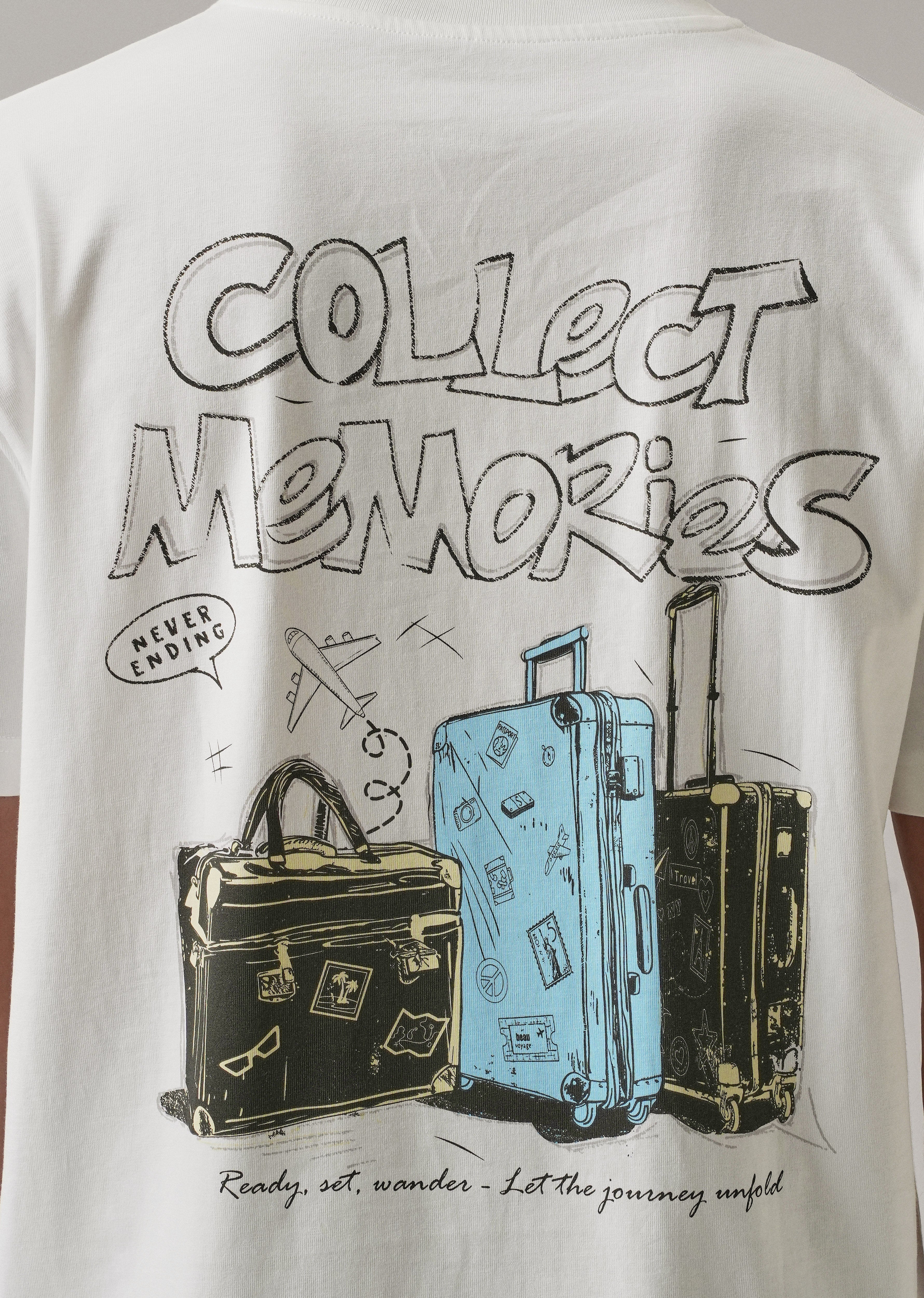 White Back Printed Oversized T-Shirt