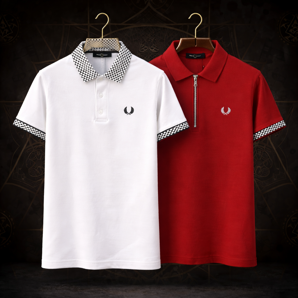 Classic Men’s Polo T-Shirt Combo – 3 Color Pack (Black Red White)