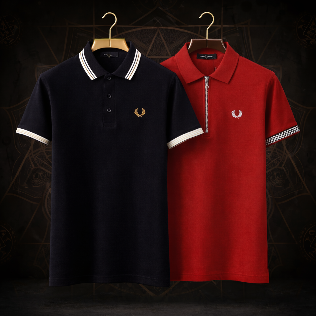 Classic Men’s Polo T-Shirt Combo – 3 Color Pack (Black Red White)