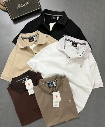 men's solid polo T-shirts, with some resembling models from brands like U.S. Polo Assn. or RedTape (PACK OF 3)
