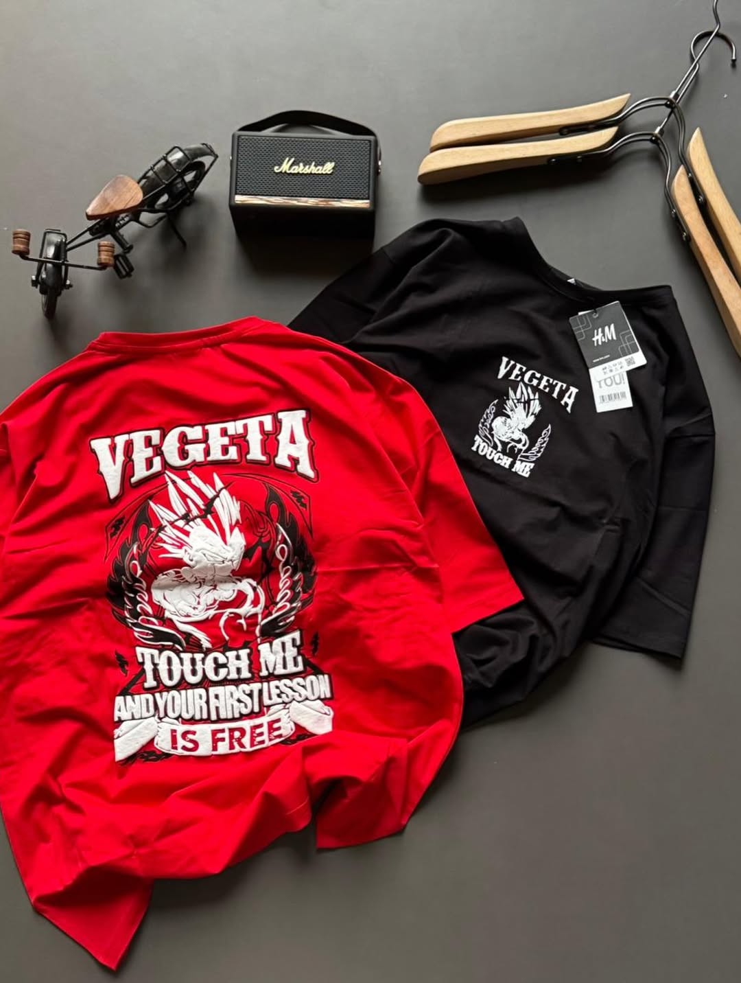 A collection of Dragon Ball Z anime character Vegeta themed graphic t-shirts. (PACK OF 3)