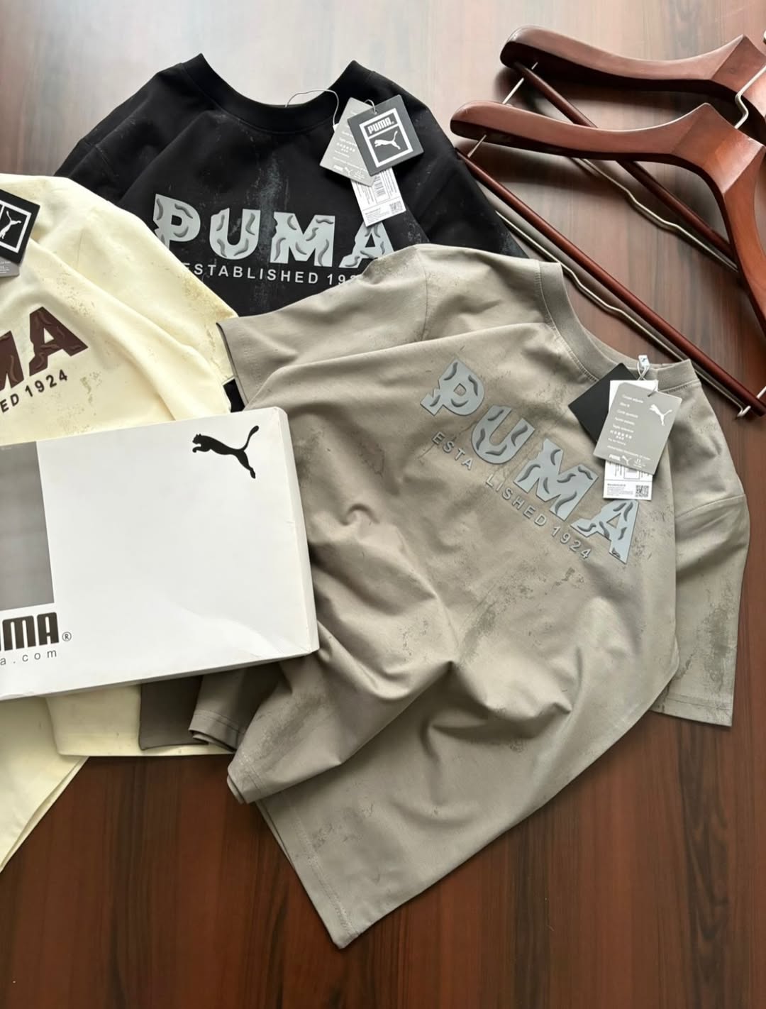 Puma Men's Graphic Tees, featuring varsity-style branding for an athletic look (PACK OF 3)