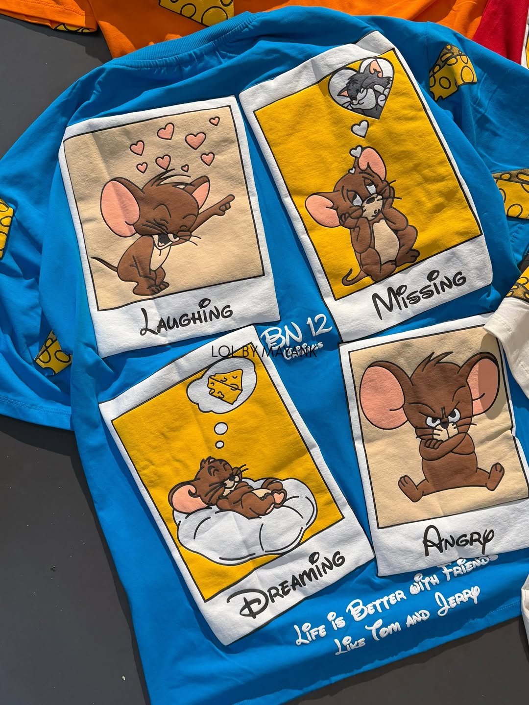 a blue t-shirt featuring Tom and Jerry cartoon graphics, likely from brands like The Souled Store or other retailers offering similar character merchandise (PACK OF 3)