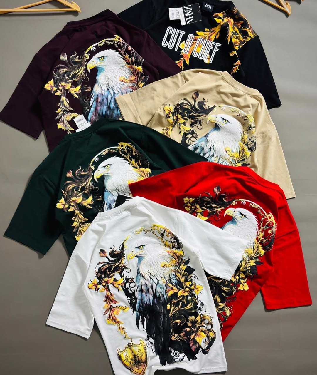 eagle-printed oversized t-shirts are similar to designs from brands like SWIFTLY on (PACK OF 3)