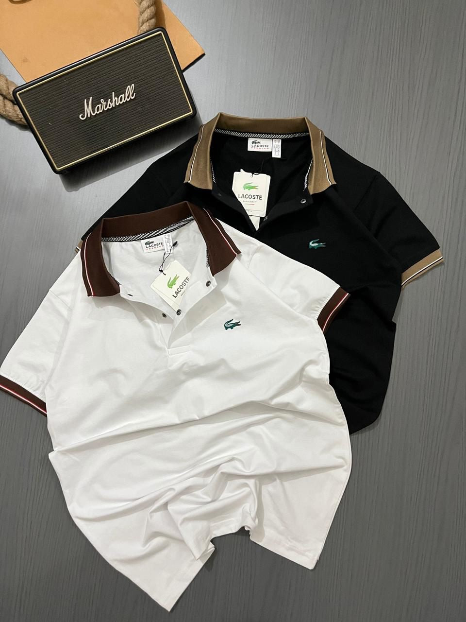 Lacoste Men's Organic Cotton Piqué Polo Shirts in various colors (PACK OF 3)