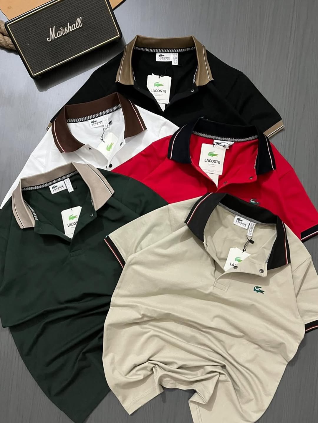 Lacoste Men's Organic Cotton Piqué Polo Shirts in various colors (PACK OF 3)