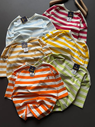 children's striped t-shirts are reminiscent of the cotton crewneck short sleeve tops from MUJI (PACK OF 3)