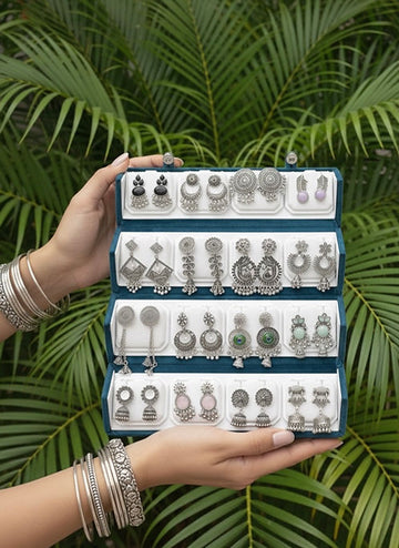 16 PC COLOUR JHUMKA + jhumkee BOX