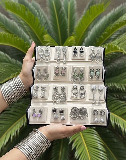 16 pair of beautiful Jhumka set – with organiser Box