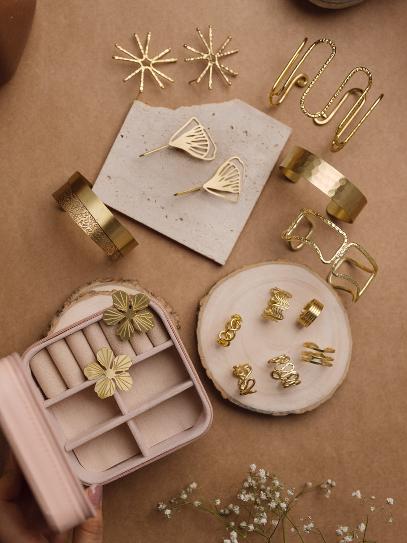 Brass Statement Jewel Hamper ( 6 Rings+ 4 Bracelet + 3 Earrings)