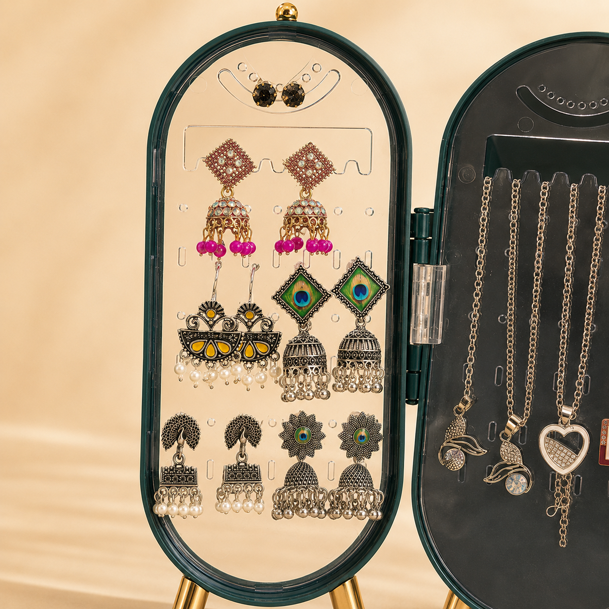 Viral 3-fold elegant Green Jewellery box