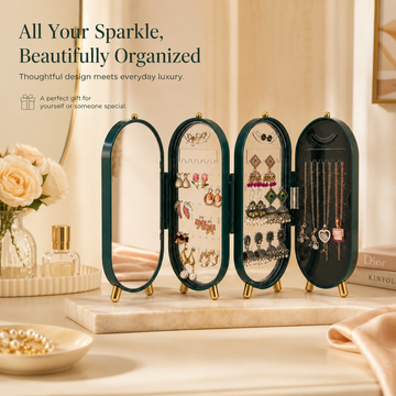 Viral 3-fold elegant Green Jewellery box