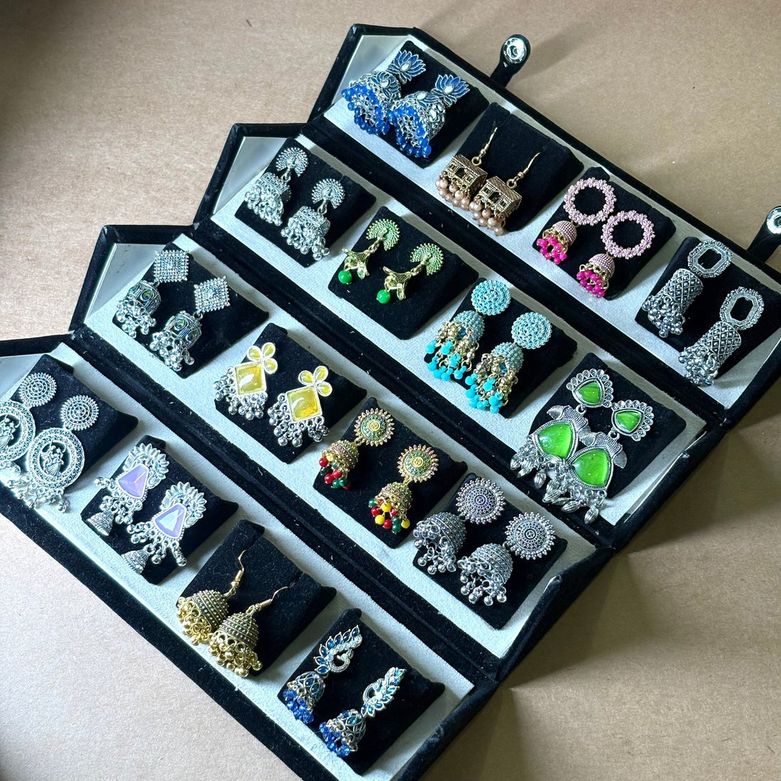 16 Colourful Jhumka with Folding Box