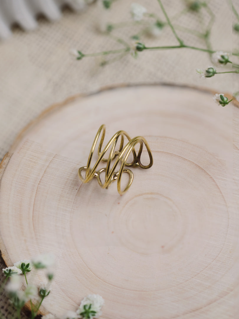 Crissy Statement Adjustable Brass Ring