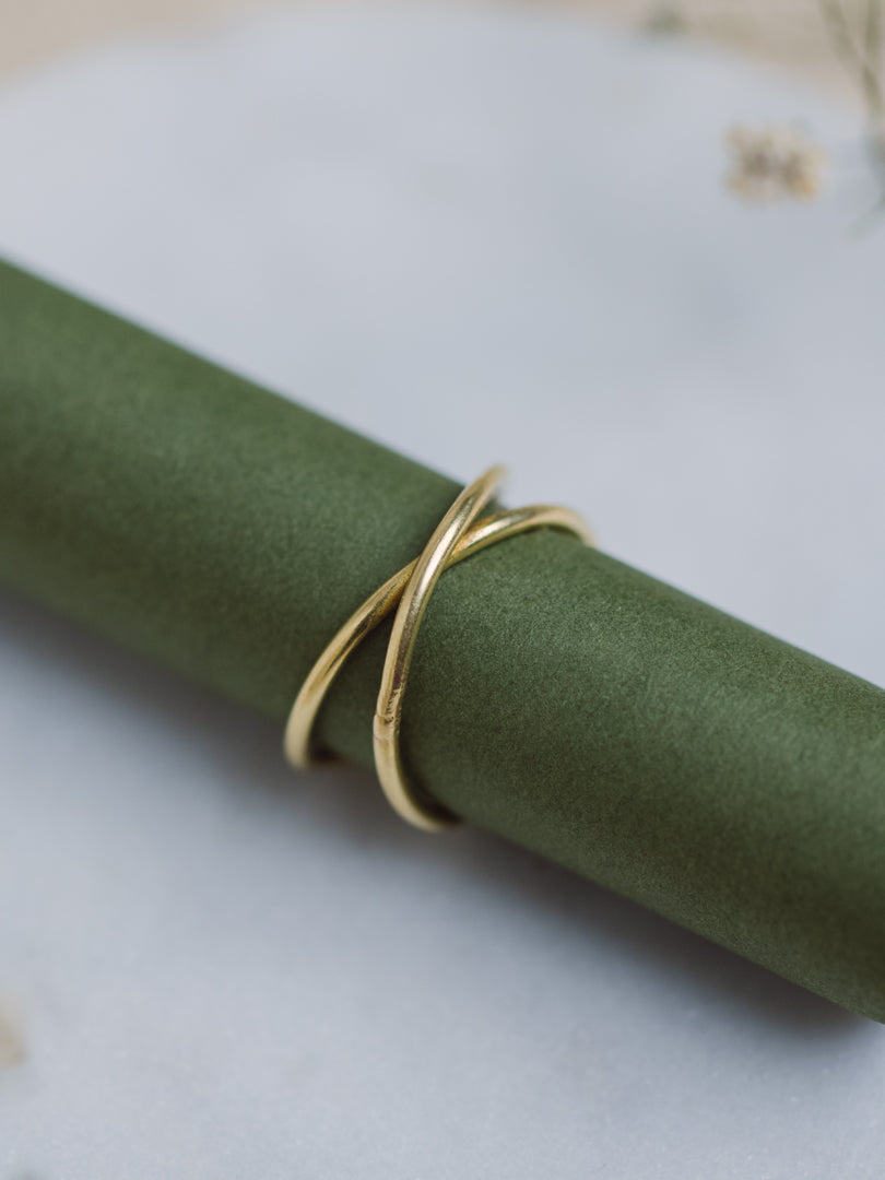 Twisty Brass Two way Adjustable Ring