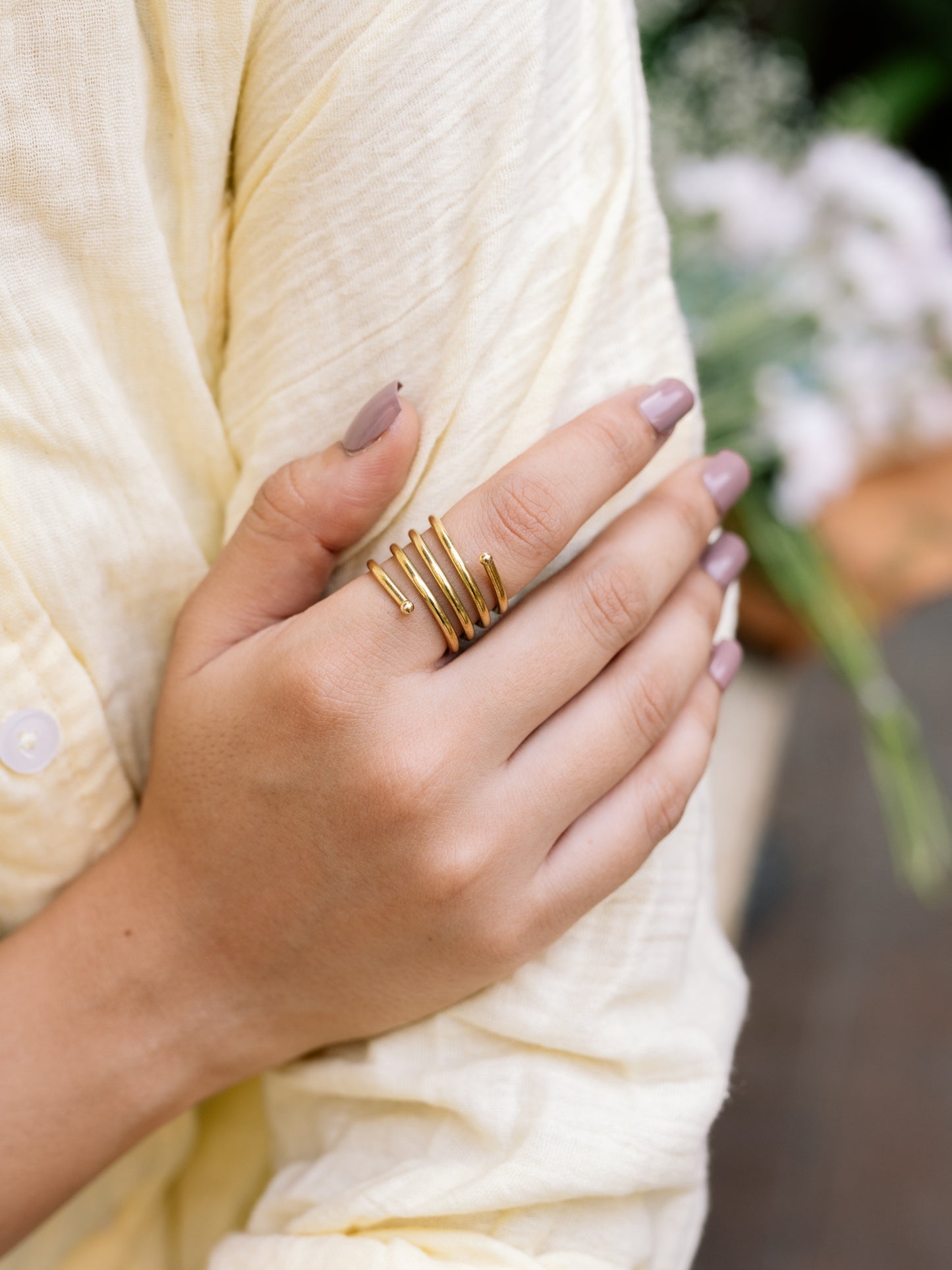 Spring Brass Adjustable Ring