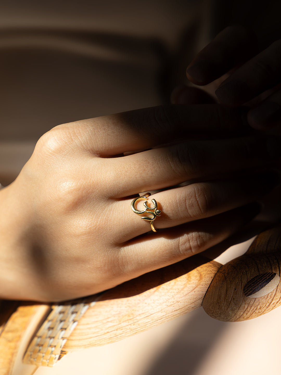 Divine Om Brass Adjustable Ring
