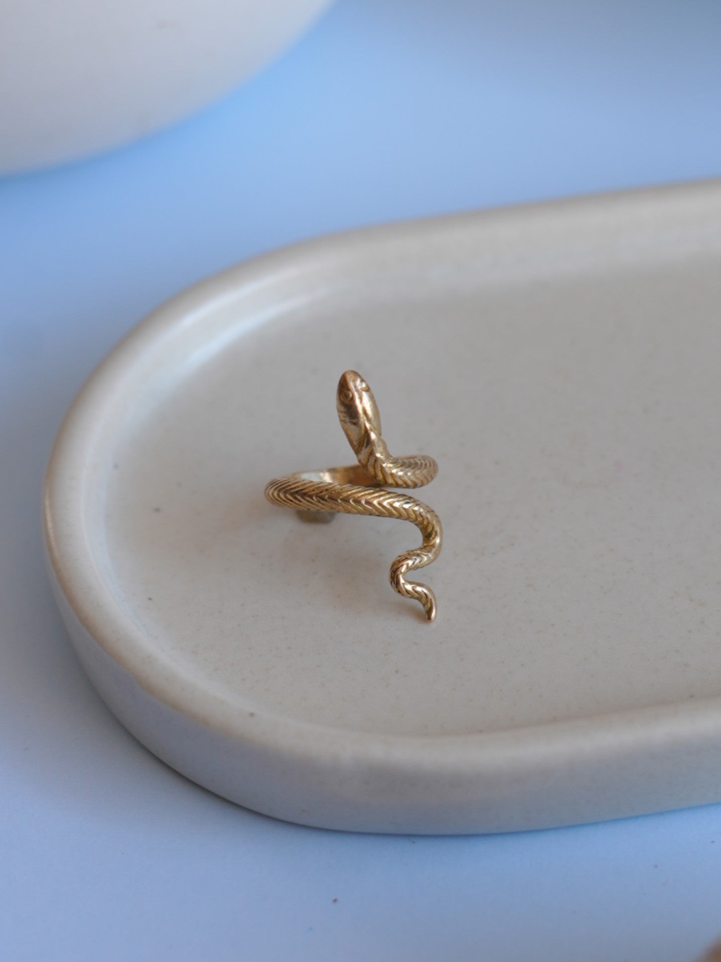 Serpent Twist Brass Ring (Adjustable)