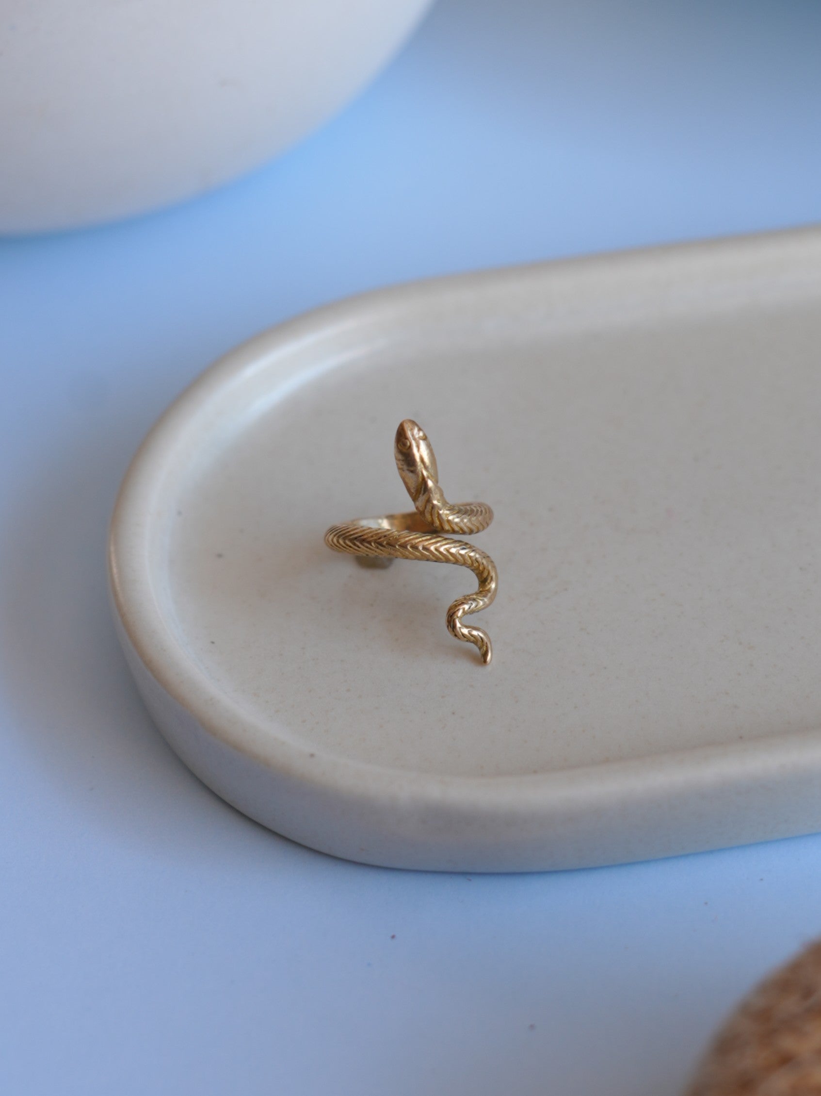 Serpent Twist Brass Ring (Adjustable)