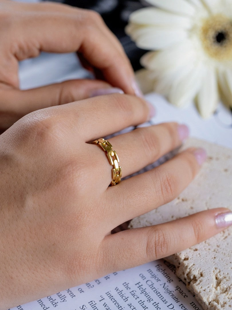 Chain Link Brass Ring Adjustable