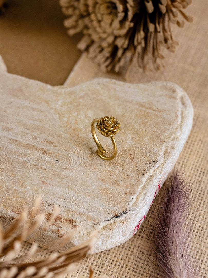 Rose Brass Ring Adjustable