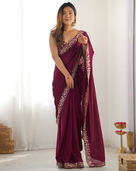 Women Saree with Lace Border (Buy 1 Get 1 Free)
