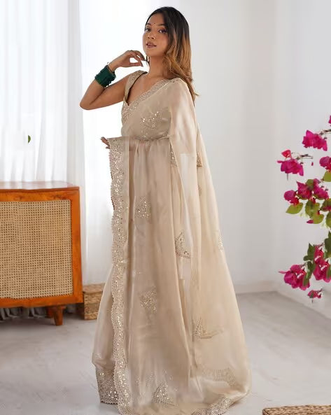 Women Traditional Saree with Unstitched Blouse Piece (Buy 1 Get 1 Free)