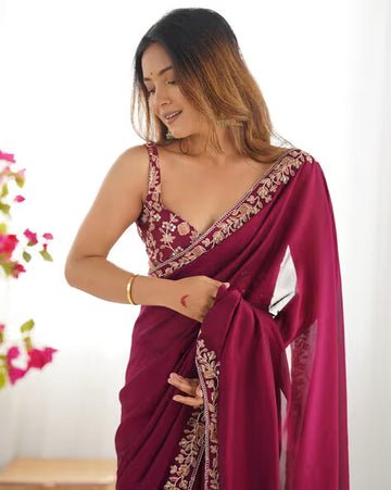 Women Saree with Lace Border (Buy 1 Get 1 Free)