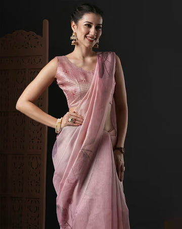 Women Floral Printed Saree with Tassels & Blouse Piece(Buy 1 Get 1 Free)