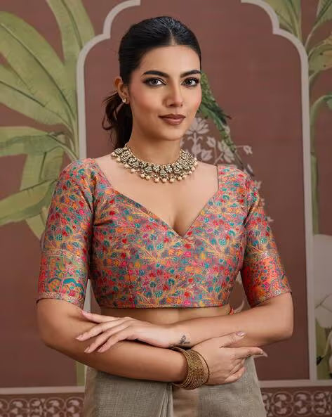 Kalamkari Design Woven Cotton Ethnic Motif Saree (Buy 1 Get 1 Free)