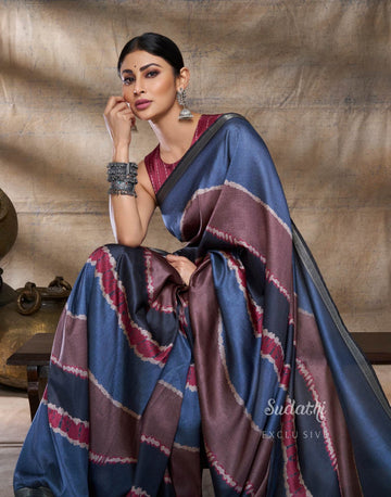 Mouni Roy Rusty Grey Terracotta Silk Saree (Buy 1 Get 1 Free)