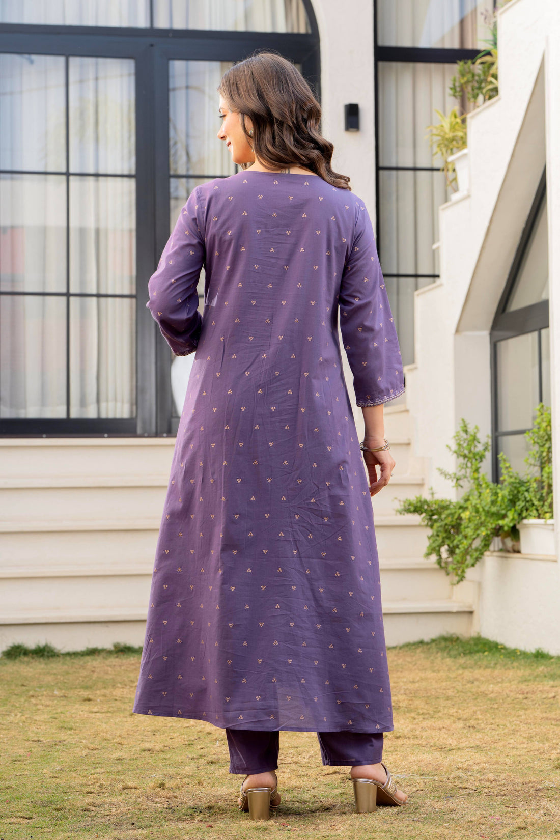 Women’s 100% Pure Cotton Anarkali Kurta Set with Pant &